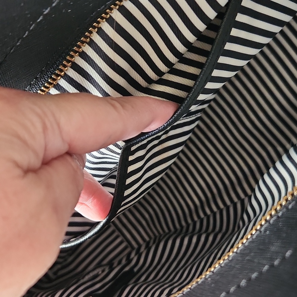 Kate Spade New York Black Taupe bag purse crossbody Leather - Picture 11 of 16